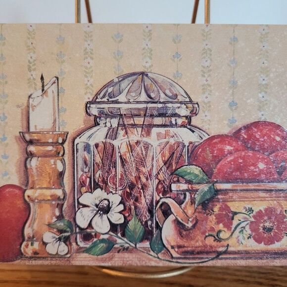 Vintage Tin Box Company 1983 Tin Country Farmhouse Apple Candles Cinnamon - Picture 4 of 11